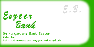 eszter bank business card